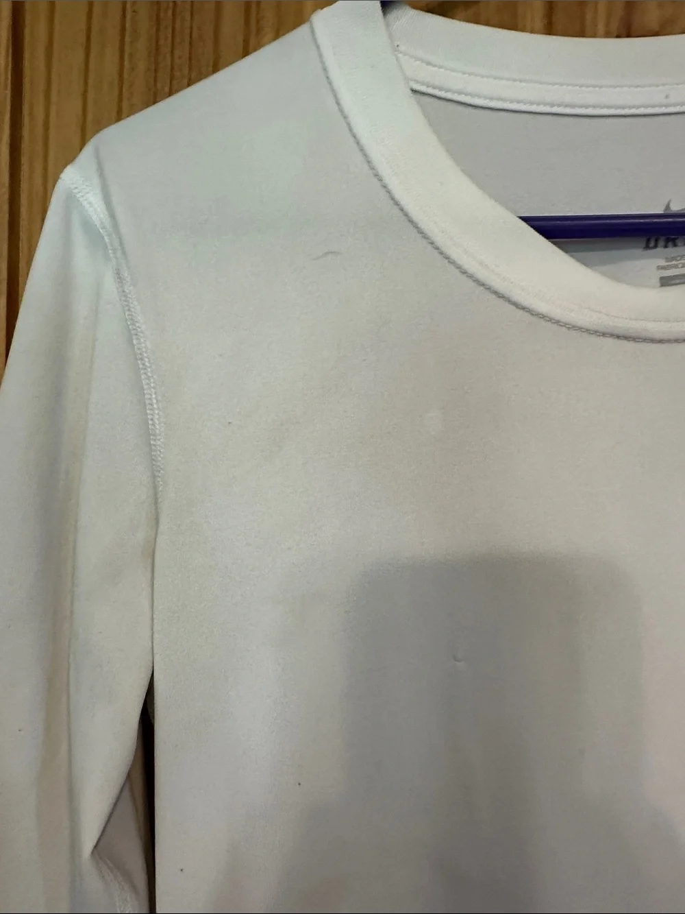 Nike Women's White Long-Sleeve Dri-FIT Top